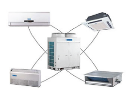 VRV VRF air conditioning installation for commercial buildings